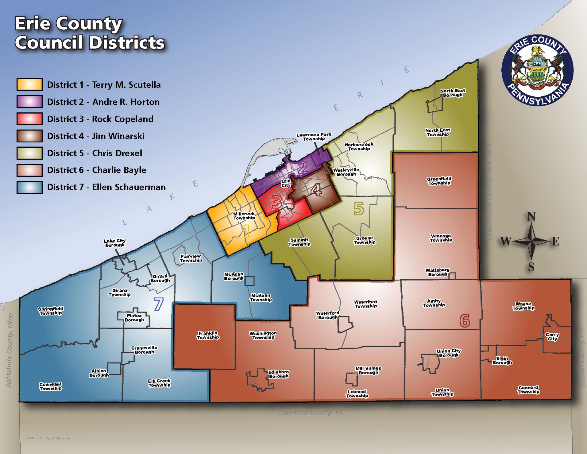 County Council District Map